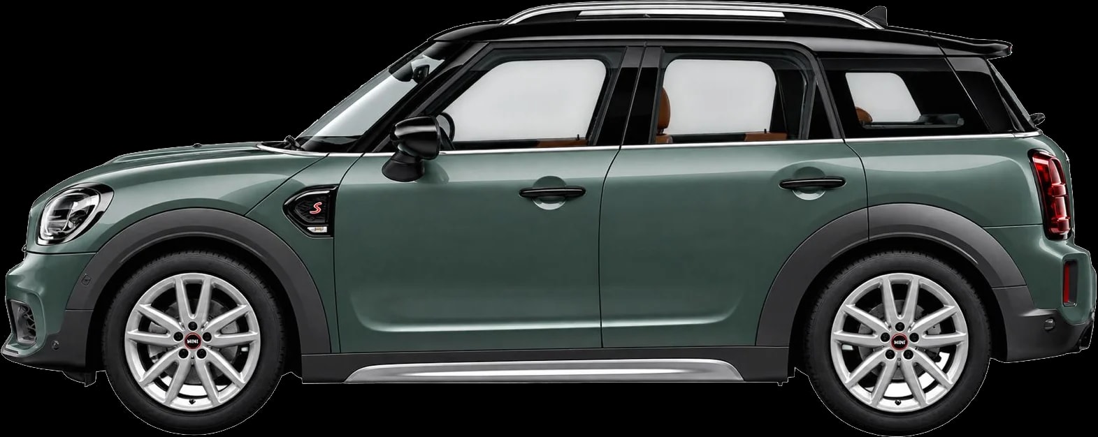 MINI Cooper Countryman in British Racing Green, side profile
